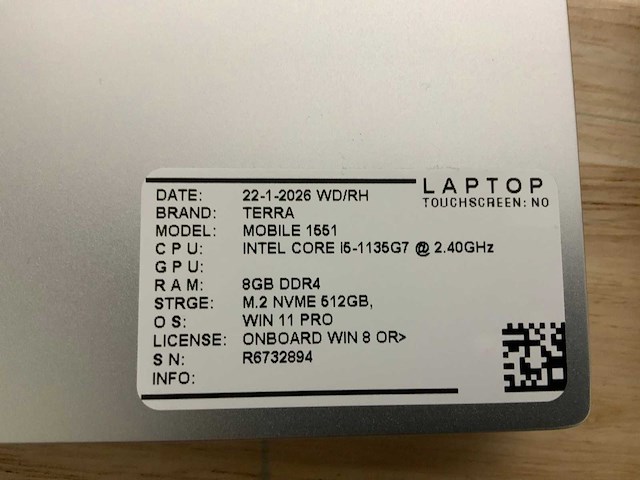 Terra mobile 1551 (i5-gen11) laptop - afbeelding 6 van  6