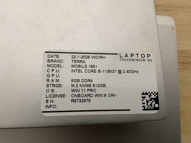 Terra mobile 1551 (i5-gen11) laptop - afbeelding 5 van  5