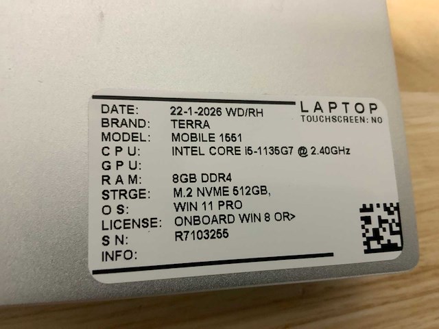 Terra mobile 1551 (i5-gen11) laptop - afbeelding 7 van  7