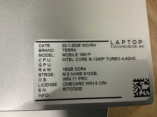Terra mobile 1551p (i5-gen12) laptop - afbeelding 7 van  7