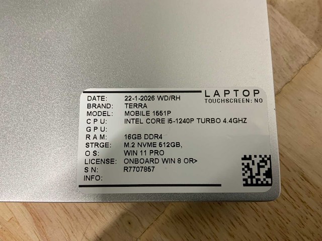 Terra mobile 1551p (i5-gen12) laptop - afbeelding 7 van  7