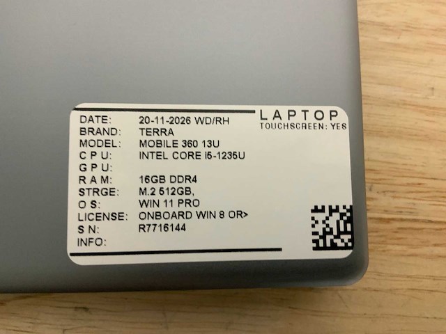 Terra mobile 360 13u (i5-gen12) laptop - afbeelding 8 van  8