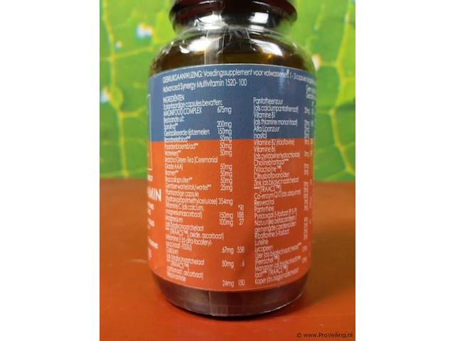 Terra multivitamine supplement advanced synergy multivitamin - 3 potjes á 100 vegacapsules - afbeelding 3 van  5