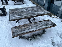 Terras tafel met zitbanken - afbeelding 2 van  4