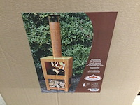 Terraskachel roest met houtopslag, esschert design, ff298, roest - afbeelding 2 van  3