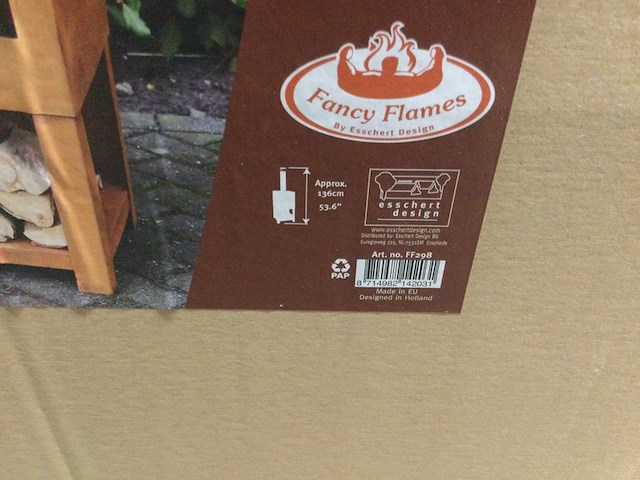 Terraskachel roest met houtopslag, esschert design, ff298, roest - afbeelding 3 van  3