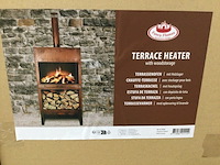 Terraskachel roest met houtopslag, esschert design, ff298, roest - afbeelding 2 van  3