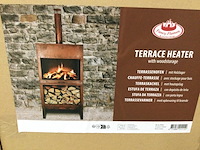 Terraskachel roest met houtopslag, esschert design, ff298, roest - afbeelding 2 van  4