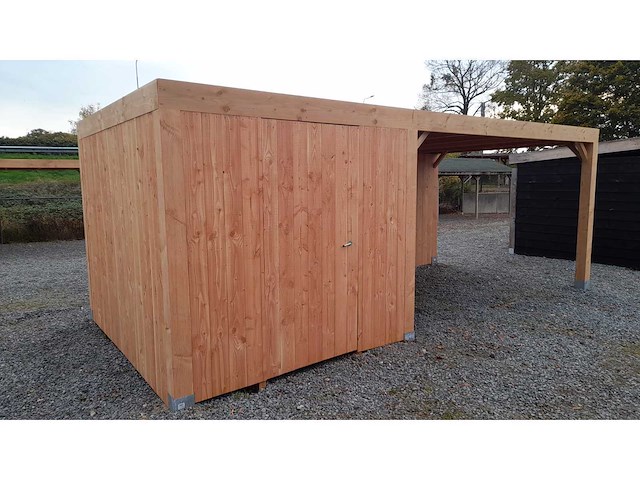 Terrasoverkapping met berging 314x650x244 cm - afbeelding 4 van  9
