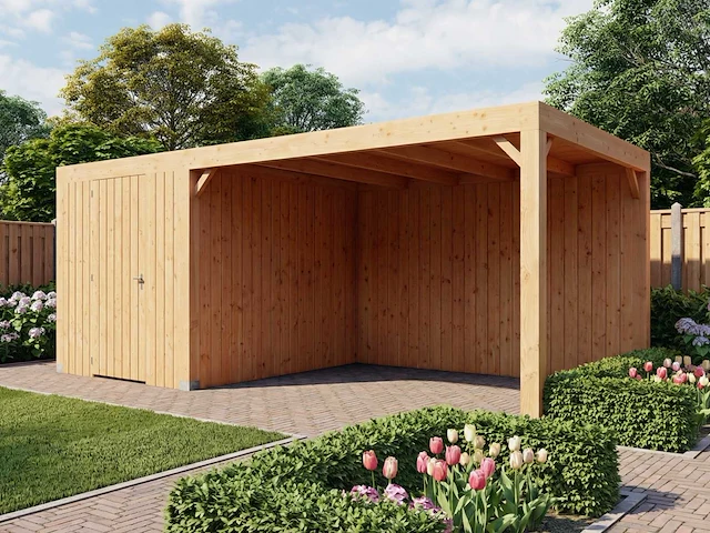 Terrasoverkapping met berging 314x650x244 cm - afbeelding 1 van  9