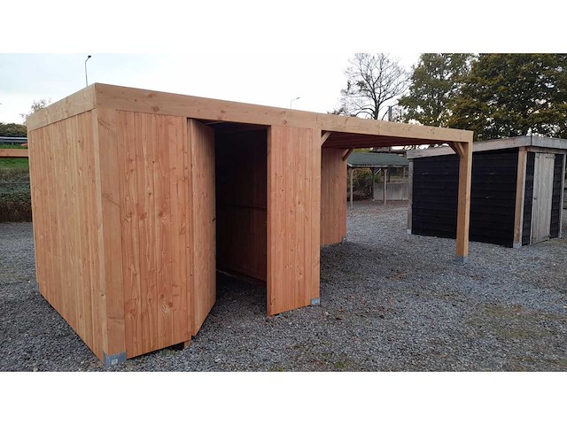 Terrasoverkapping met berging 314x750x244 cm - afbeelding 9 van  9