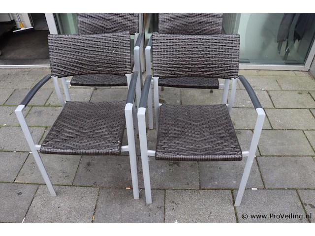 Terrasstoelen, aluminium - 6 stuks - afbeelding 1 van  2