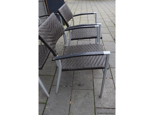 Terrasstoelen, aluminium - 6 stuks - afbeelding 2 van  2