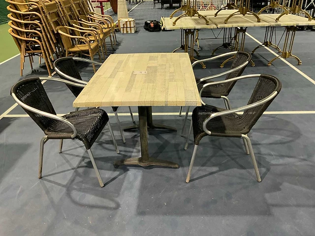 Terrastafel (3x) + 16 stoelen - afbeelding 2 van  7