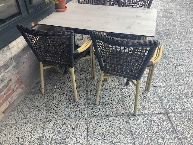 Terrastafel met 4 stoelen - terrace set (8x) - afbeelding 4 van  4