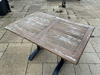 Terrastafel met teakhouten blad (2x) - afbeelding 1 van  2