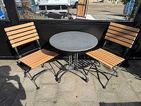 Terrastafel stonelook hpl 70cm rond (4x) - afbeelding 1 van  4