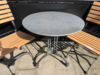 Terrastafel stonelook hpl 70cm rond (4x) - afbeelding 3 van  4
