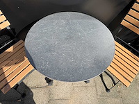 Terrastafel stonelook hpl 70cm rond (4x) - afbeelding 4 van  4