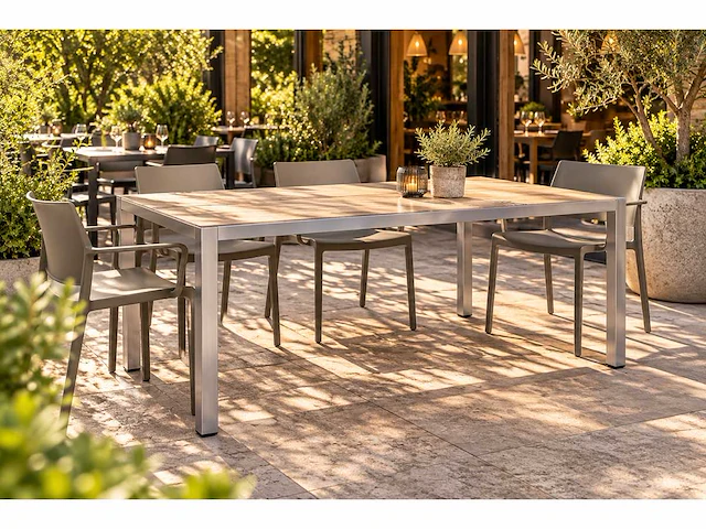 Terrastafel wood look - afbeelding 1 van  5