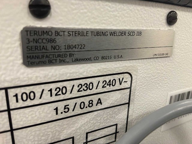 Terumo bct scd iib steriele buislasapparaat - afbeelding 2 van  2