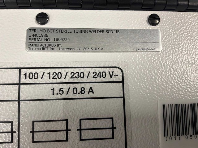 Terumo bct scd iib steriele buislasapparaat - afbeelding 1 van  1