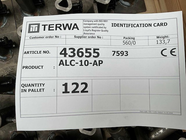 Terwa alc-10-ap alligator koppel anker (122x) - afbeelding 8 van  8