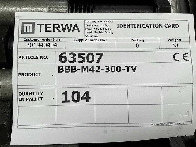 Terwa bbb-m42-300-tv bevestigingssysteem (104x) - afbeelding 9 van  9