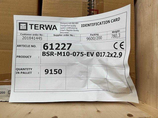 Terwa bsr-m10-075-ev ø17.2x2.9 bevestigingselement (9150x) - afbeelding 4 van  4