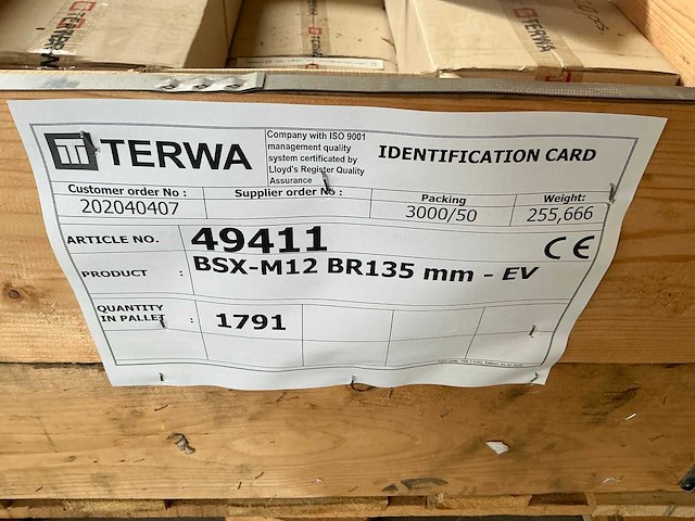 Terwa bsx-m12-br135mm-ev bevestigingselement (1791x) - afbeelding 5 van  5