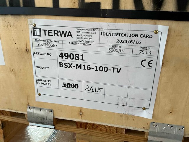 Terwa bsx-m16-100-tv bsx-bevestigingselement (2415x) - afbeelding 6 van  6