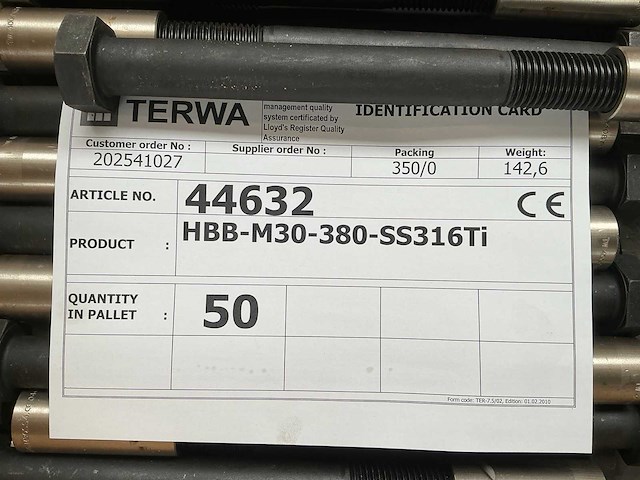 Terwa hbb/ hbp hijsboutanker (68x) - afbeelding 2 van  2