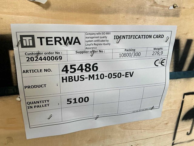 Terwa hbus-m10-050-ev bevestigingselement (5100x) - afbeelding 4 van  4