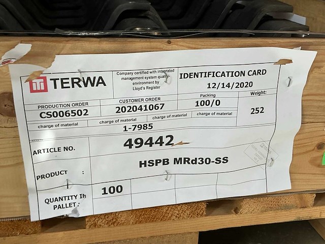 Terwa hspb-mrd30-ss hijshuls 4t (100x) - afbeelding 6 van  6