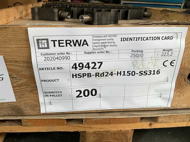 Terwa hspb-rd24-h150-ss316 hijshuls 2.3t (200x) - afbeelding 3 van  3