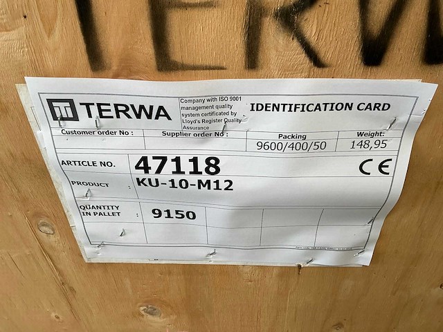 Terwa ku-10-m12 spijkerplaat (9150x) - afbeelding 3 van  3