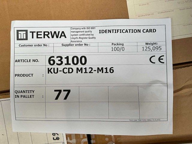 Terwa ku-cd m12-m16 polyurethaan tegelmat (77x) - afbeelding 3 van  3