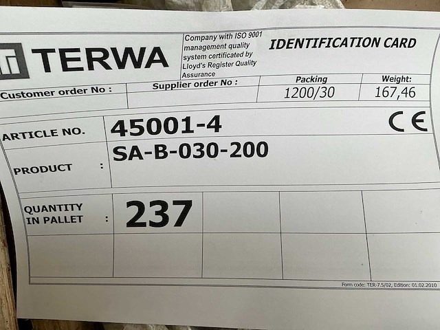 Terwa sa-b-030-200 spreidanker (374x) - afbeelding 1 van  2