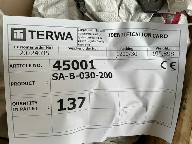 Terwa sa-b-030-200 spreidanker (374x) - afbeelding 2 van  2