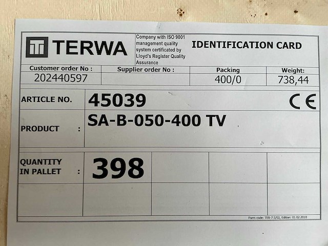Terwa sa-b-050-400- tv spreidanker (398x) - afbeelding 7 van  7