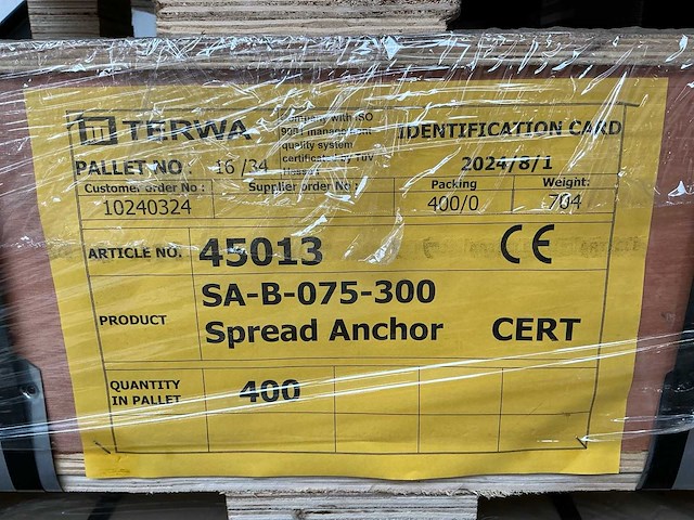 Terwa sa-b-075-300 sprei anker (400x) - afbeelding 6 van  6