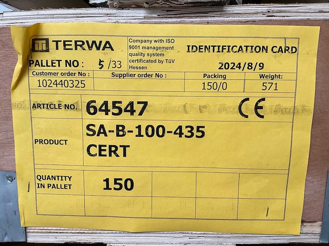 Terwa sa-b-100-435 sprei anker (150x) - afbeelding 7 van  7