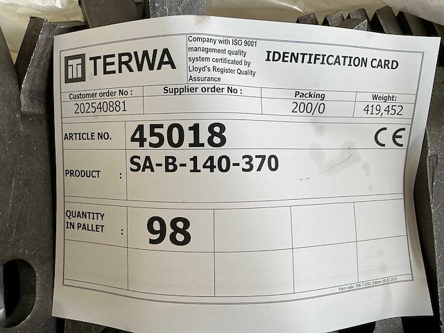 Terwa sa-b-140-370 spreidanker (98x) - afbeelding 8 van  8