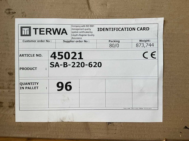 Terwa sa-b-220-620 spreidanker (96x) - afbeelding 6 van  6