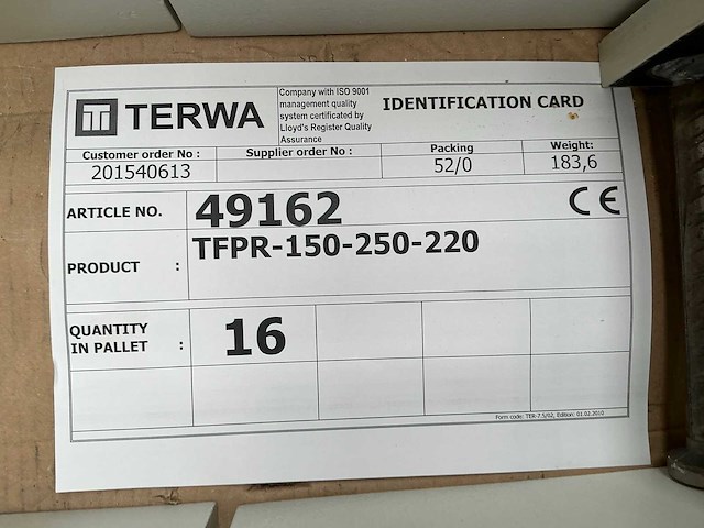 Terwa tfpr-150-250-220 bevestigingsplaat (16x) - afbeelding 8 van  8