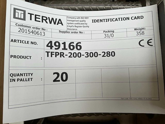 Terwa tfpr-200-300-280 bevestigingsplaat (20x) - afbeelding 8 van  8