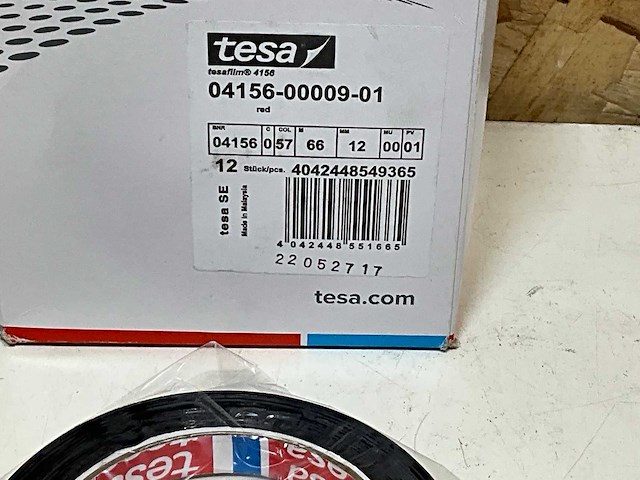 Tesa maskeertape 66mtr 12mm rood (12x) - afbeelding 3 van  3