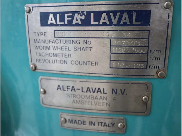 Tetra laval vnpx 310 sgv 34 seperator - afbeelding 4 van  12