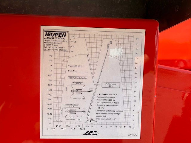 Teupen - 2003 - leo 36 t - spinhoogwerker - afbeelding 17 van  46