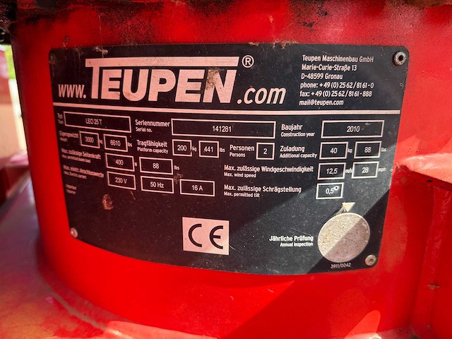 Teupen - 2010 - leo 25t - hoogwerker - afbeelding 18 van  35